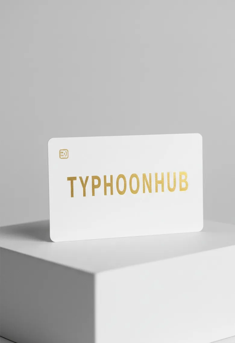 White card with gold TyphoonHub text