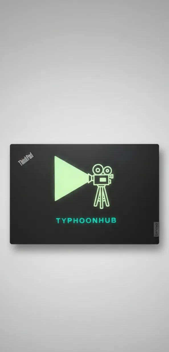 TyphoonHub laptop glow decal